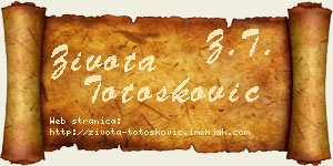 Života Totošković vizit kartica